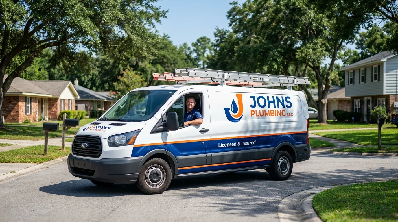 Johns Plumbing LLC service van in Blackfoot, ID