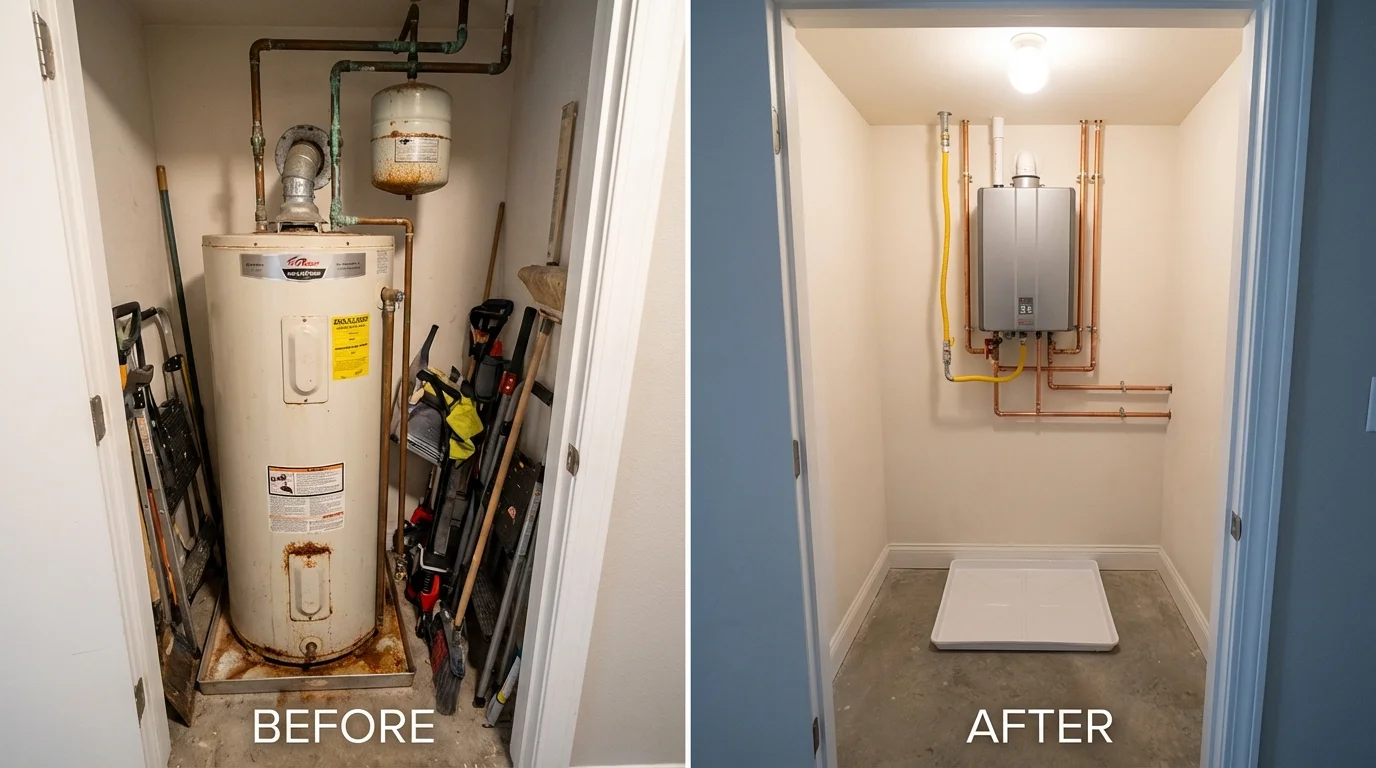 Tank water heater versus wall-mounted tankless unit comparison for Blackfoot, ID homeowners