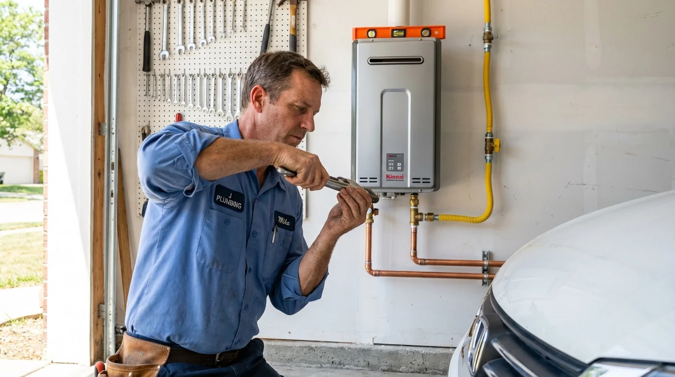 Tankless water heater installation by a Johns Plumbing LLC plumber in Blackfoot